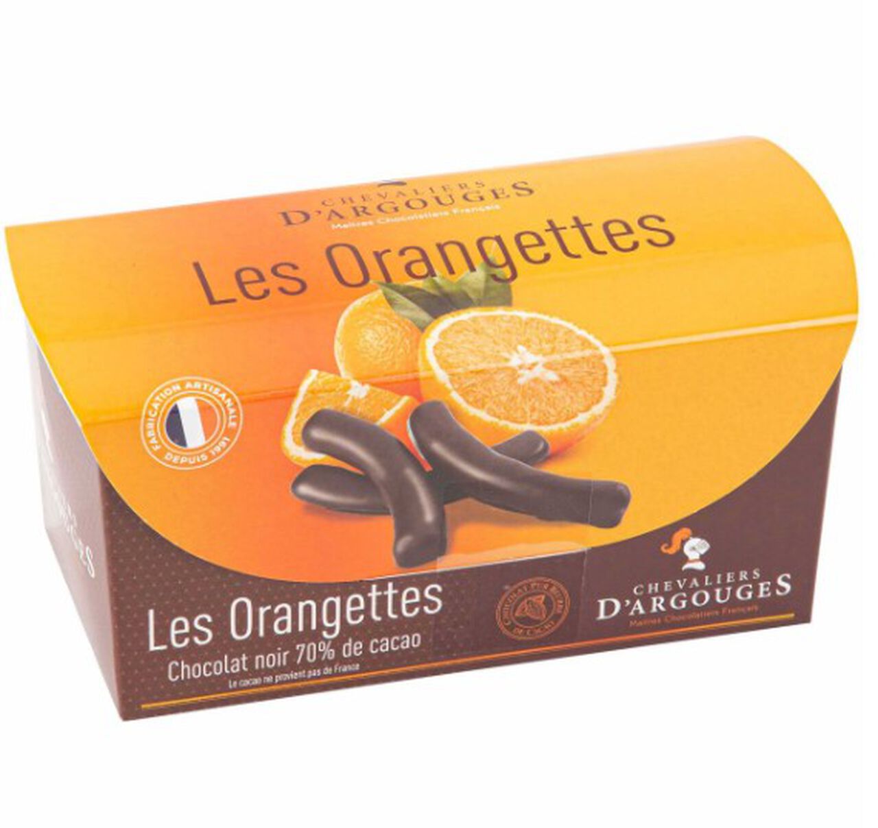 Chevaliers d&rsquo;Argouges Candied Orange with Dark Chocolate 170g  large